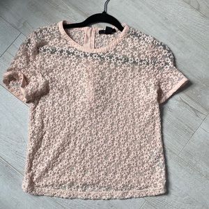 Floral Lace Blouse with Zipper Detail